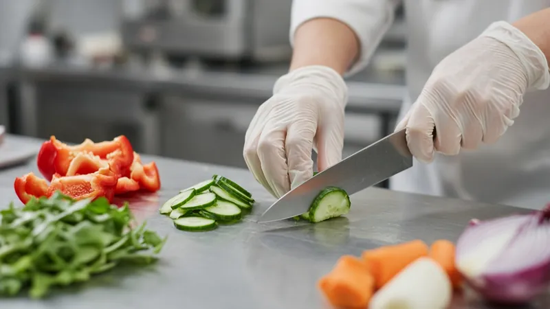 Food Safety Level 2 training — hygienic food preparation in a commercial kitchen